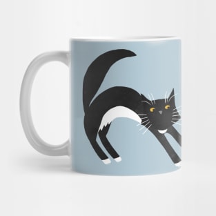 Black and White Tuxedo Cat Yoga Mug